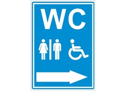 WC a ZTP - ŠIPKA - PRAVÁ - Samolepka