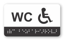 Cedulka na dveře pro nevidomé (Braillovo písmo) - WC bezbariérové - 100x60 mm