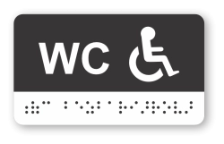 Cedulka na dveře pro nevidomé (Braillovo písmo) - WC bezbariérové - 100x60 mm