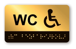 Cedulka na dveře pro nevidomé (Braillovo písmo) - WC bezbariérové - 100x60 mm