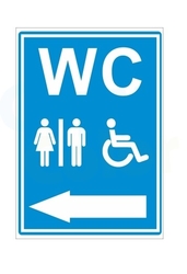 WC a ZTP - ŠIPKA - LEVÁ - Cedule, tabulka