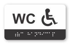 Cedulka na dveře pro nevidomé (Braillovo písmo) - WC handicap - 100x60 mm