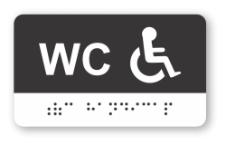 Cedulka na dveře pro nevidomé (Braillovo písmo) - WC handicap - 100x60 mm