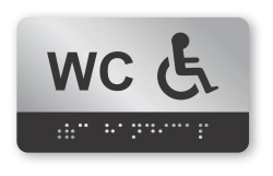 Cedulka na dveře pro nevidomé (Braillovo písmo) - WC handicap - 100x60 mm