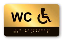 Cedulka na dveře pro nevidomé (Braillovo písmo) - WC handicap - 100x60 mm