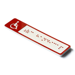 Braillovo písmo - WC handicap - 105x25mm - ČERVENÁ
