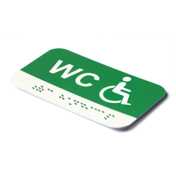 Braillovo písmo - WC handicap (a) - 100x60mm - ZELENÁ