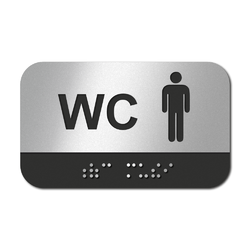 CEDULKA NA DVEŘE PRO NEVIDOMÉ (Braillovo písmo) - WC muži - 100x60 mm