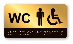Cedulka na dveře pro nevidomé (Braillovo písmo) - WC muži handicap 