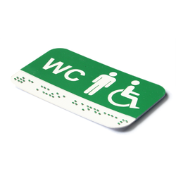Braillovo písmo - WC muži handicap - 100x60mm - ZELENÁ