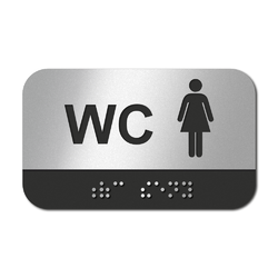 CEDULKA NA DVEŘE PRO NEVIDOMÉ (Braillovo písmo) - WC ženy - 100x60 mm