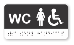 Cedulka na dveře pro nevidomé (Braillovo písmo) - WC ženy handicap