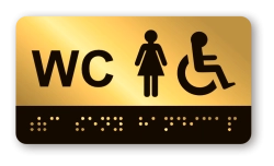 Cedulka na dveře pro nevidomé (Braillovo písmo) - WC ženy handicap