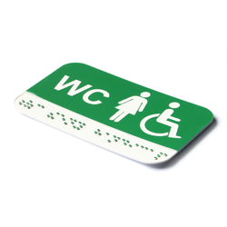 Braillovo písmo - WC ženy handicap - 100x60mm - ZELENÁ