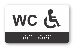 Cedulka na dveře pro nevidomé (Braillovo písmo) - WC ZTP - 100x60 mm