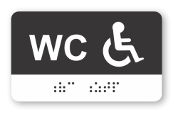 Cedulka na dveře pro nevidomé (Braillovo písmo) - WC ZTP - 100x60 mm