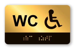 Cedulka na dveře pro nevidomé (Braillovo písmo) - WC ZTP - 100x60 mm