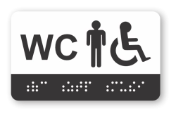 Cedulka na dveře pro nevidomé (Braillovo písmo) - WC ZTP MUŽI
