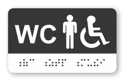 Cedulka na dveře pro nevidomé (Braillovo písmo) - WC ZTP MUŽI