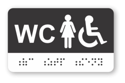Cedulka na dveře pro nevidomé (Braillovo písmo) - WC ZTP ŽENY