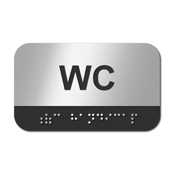 CEDULKA NA DVEŘE PRO NEVIDOMÉ (Braillovo písmo) - WC - 100x60 mm 