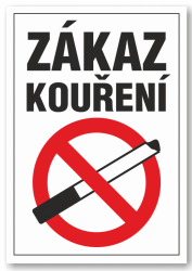Zákaz kouření - samolepka A5