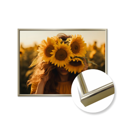Zarámovaná fotografie s paspartou - 100x70 cm - zlatá lesk