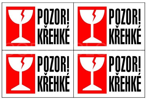 Pozor křehké! 4ks na A4 - COPY-COLOR.cz