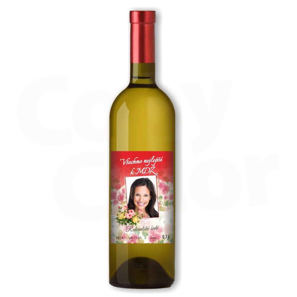Bílé víno s vlastní etiketou MDŽ 2 • COPY-COLOR.cz
