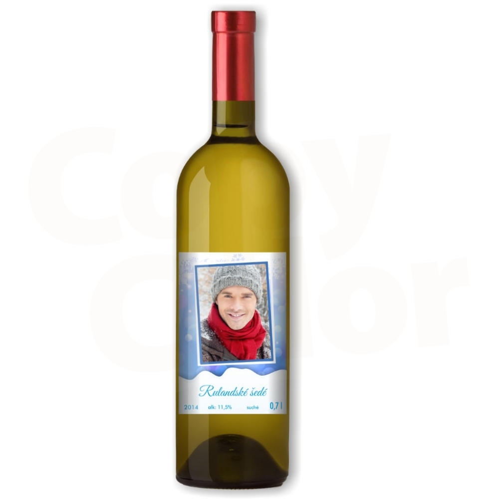 Bílé víno s vlastní etiketou, Etiketa ZIMA • COPY-COLOR.cz