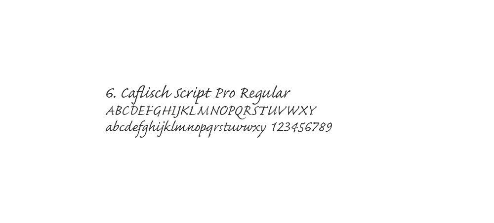 Font - CAFLISCH SCRIPT PRO REGULAR