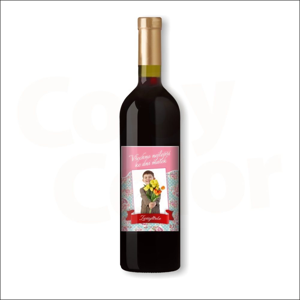 Červené víno s vlastní etiketou DEN MATEK 2 • COPY-COLOR.cz