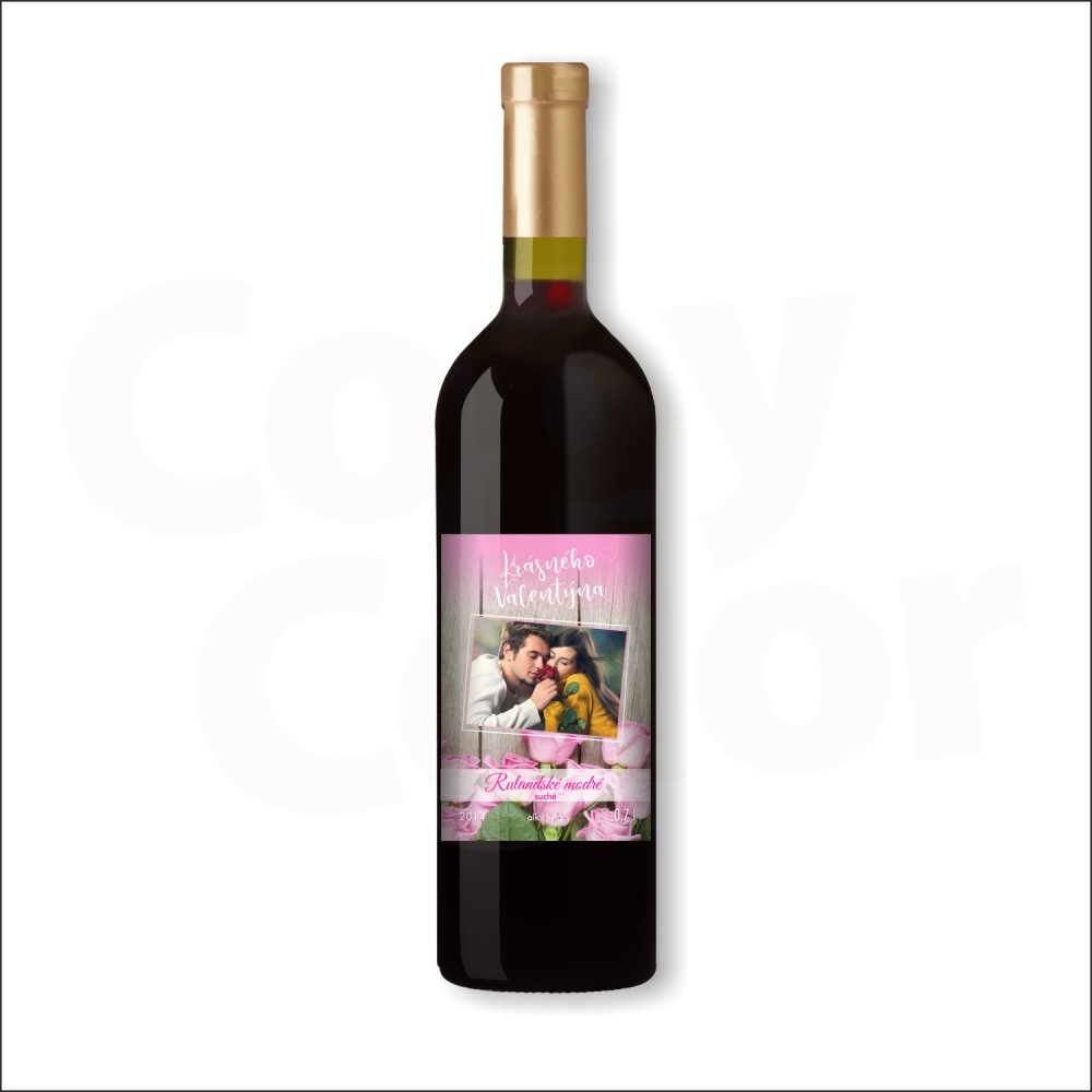 Červené víno s vlastní etiketou VALENTÝN 4 • COPY-COLOR.cz