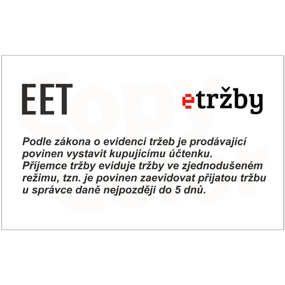 EET samolepka - zjednodušeně • COPY-COLOR.cz