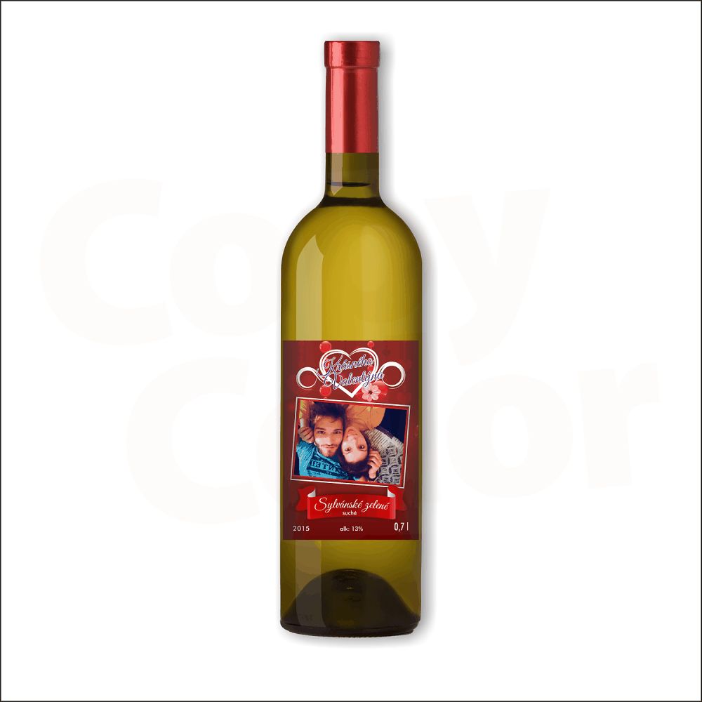 Bílé víno s vlastní etiketou VALENTÝN 2 • COPY-COLOR.cz