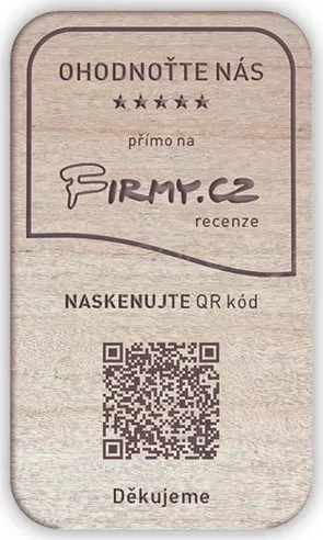 NFC + QR dřevěná destička ke sběru recenzí - Firmy.cz