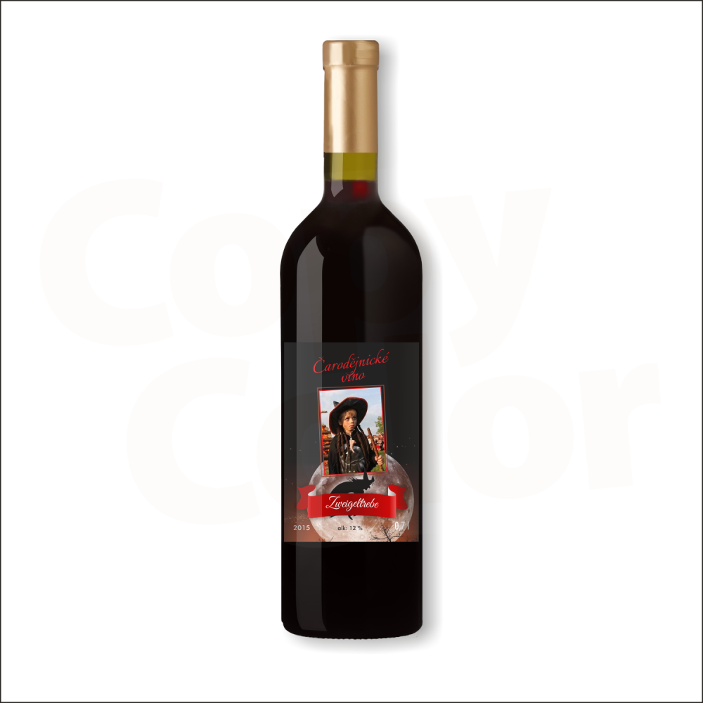 Červené víno s vlastní etiketou ČARODĚJNICE • COPY-COLOR.cz