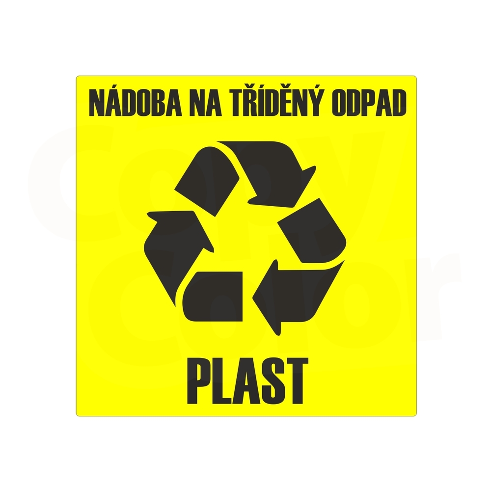 "PLAST - Nádoba na tříděný odpad" - Samolepka na popelnice