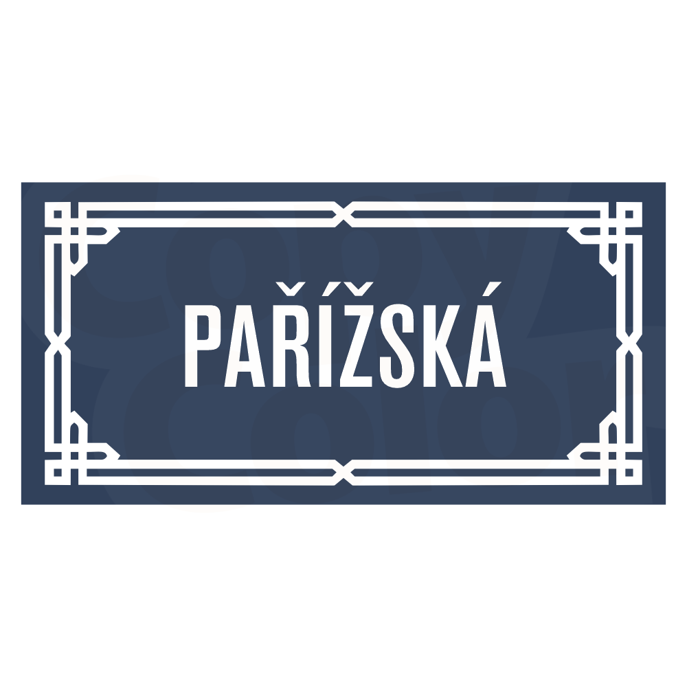 Cedule/tabule k označení ulice (pražská) - modrá