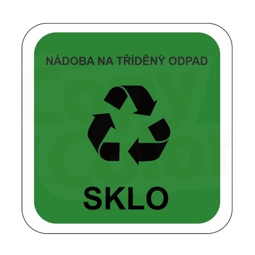 "SKLO - Nádoba na tříděný odpad" - Samolepka na popelnice