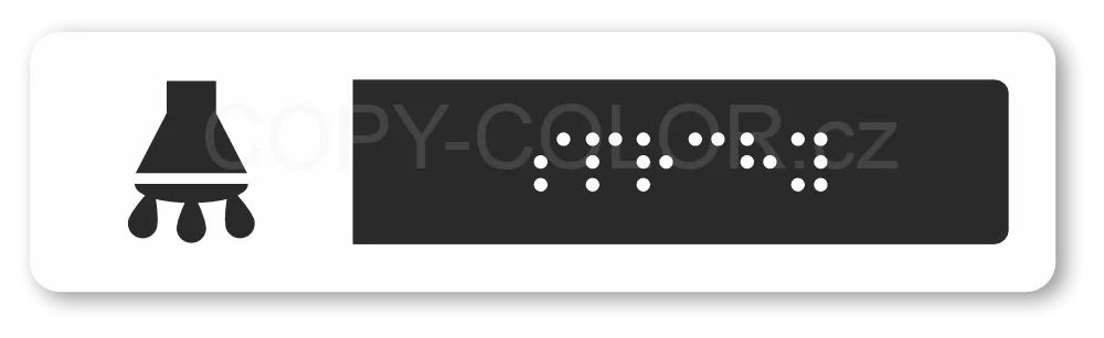 Cedulka na dveře pro nevidomé (Braillovo písmo) - SPRCHY - 118x30 mm