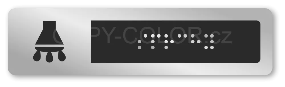 Cedulka na dveře pro nevidomé (Braillovo písmo) - SPRCHY - 118x30 mm