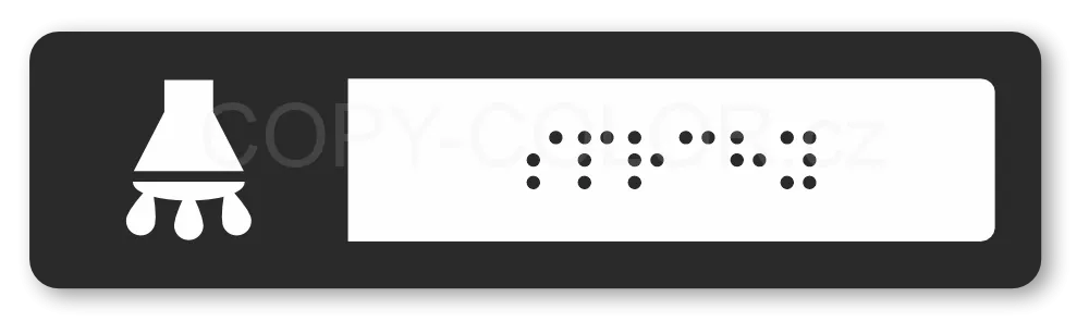 Cedulka na dveře pro nevidomé (Braillovo písmo) - SPRCHY - 118x30 mm