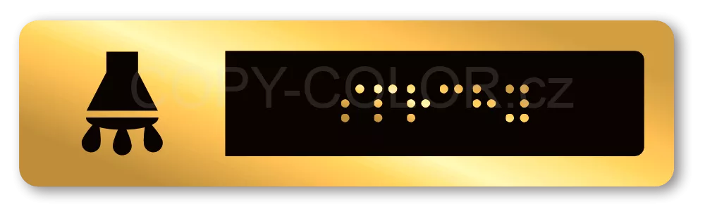 Cedulka na dveře pro nevidomé (Braillovo písmo) - SPRCHY - 118x30 mm