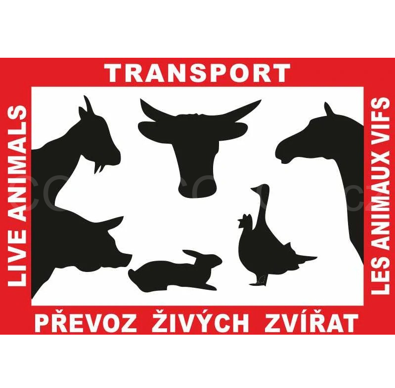 PVC reflexní samolepka na auto – Převoz živých zvířat