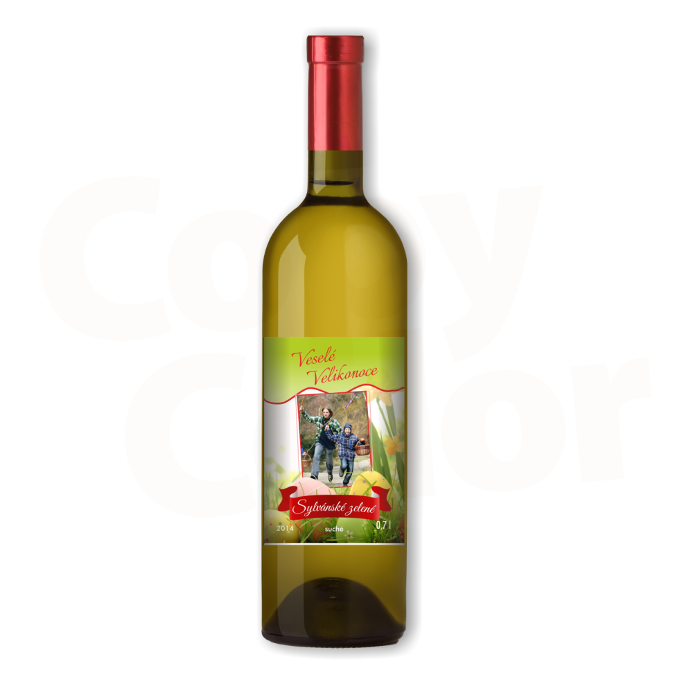 Bílé víno s vlastní etiketou VELIKONOCE 2 • COPY-COLOR.cz