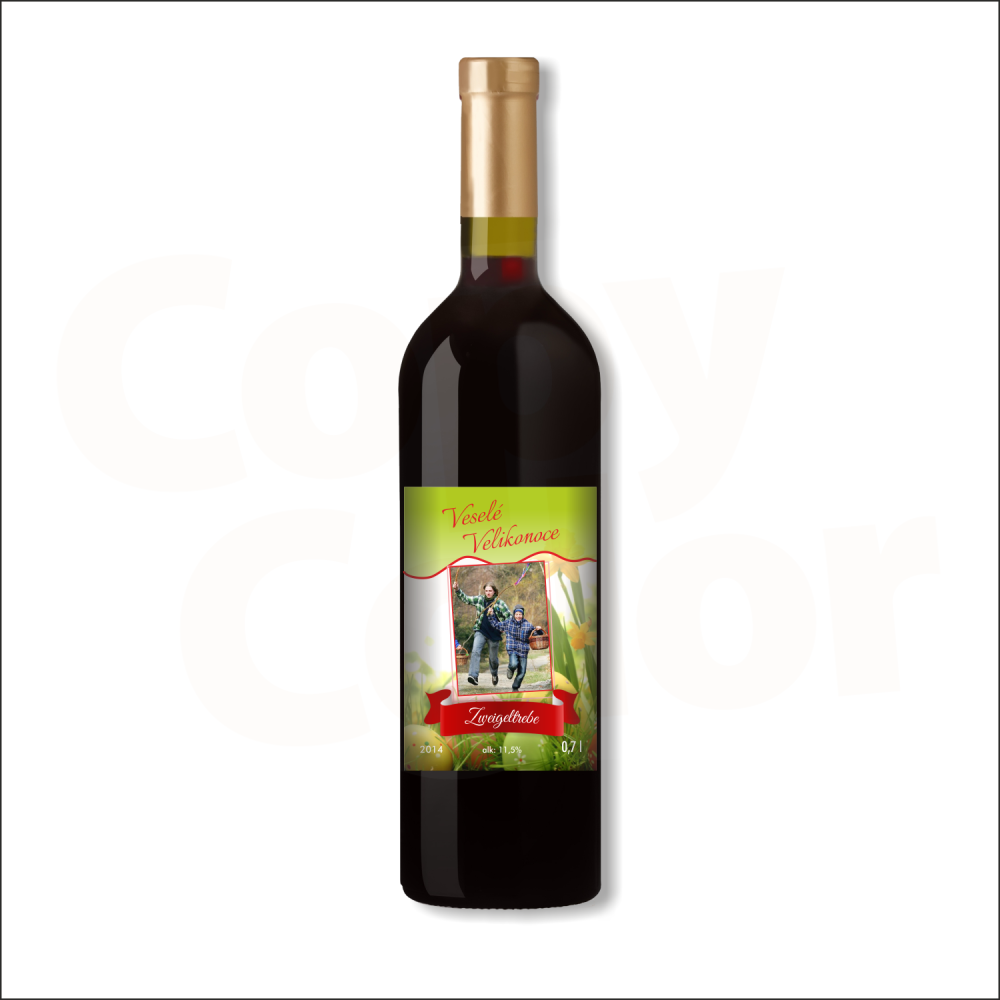 Červené víno s vlastní etiketou VELIKONOCE 2 • COPY-COLOR.cz
