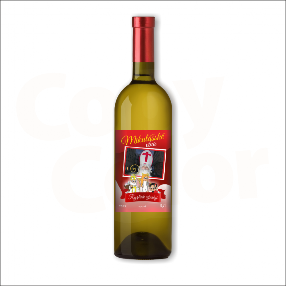 Bílé víno s vlastní etiketou MIKULÁŠ • COPY-COLOR.cz
