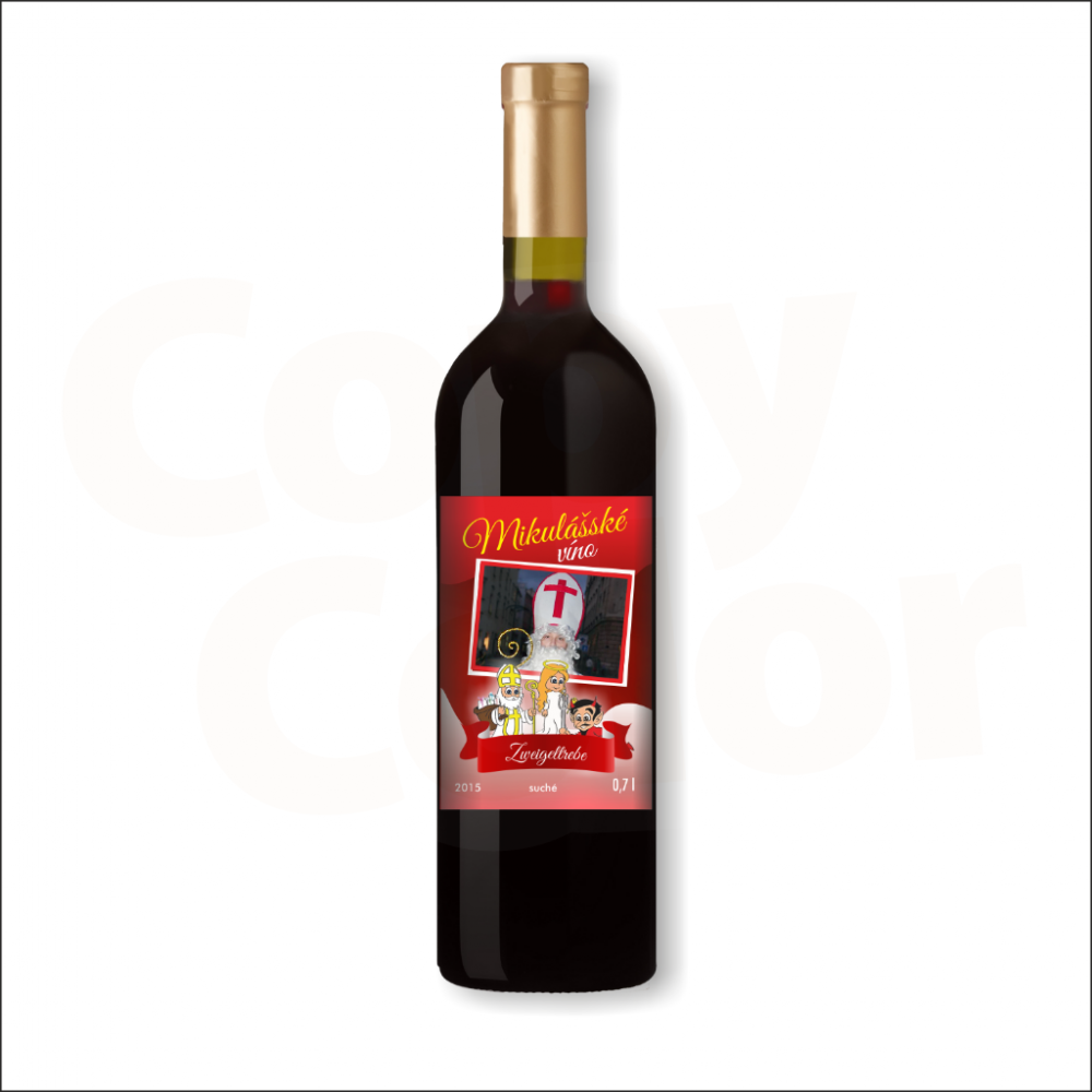 Červené víno s vlastní etiketou MIKULÁŠ • COPY-COLOR.cz