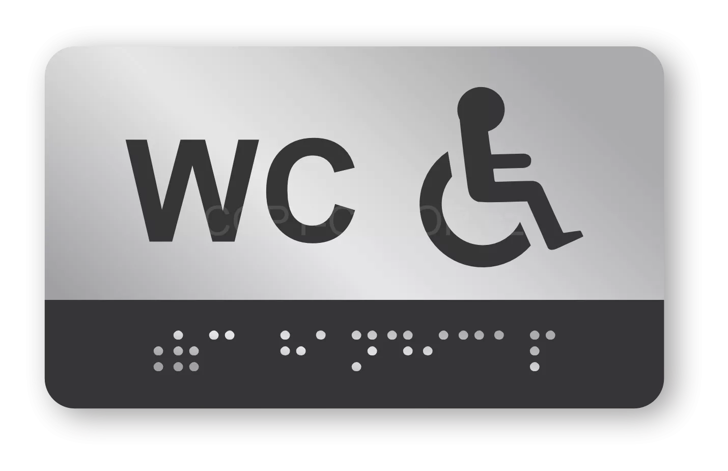 Cedulka na dveře pro nevidomé (Braillovo písmo) - WC handicap - 100x60 mm